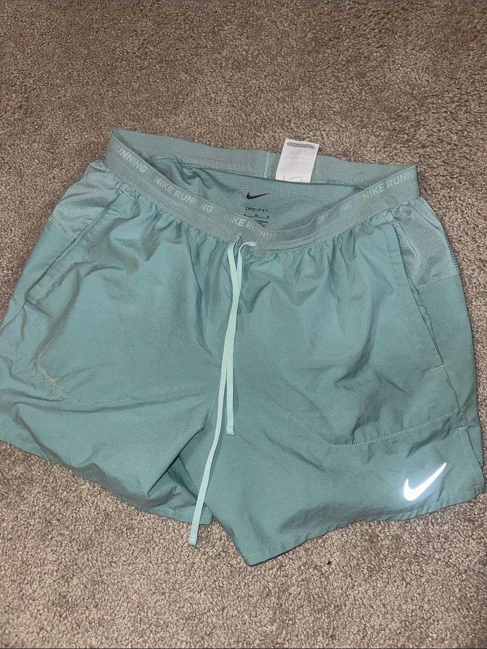 Nike Running Sage Green Lined workout shorts
